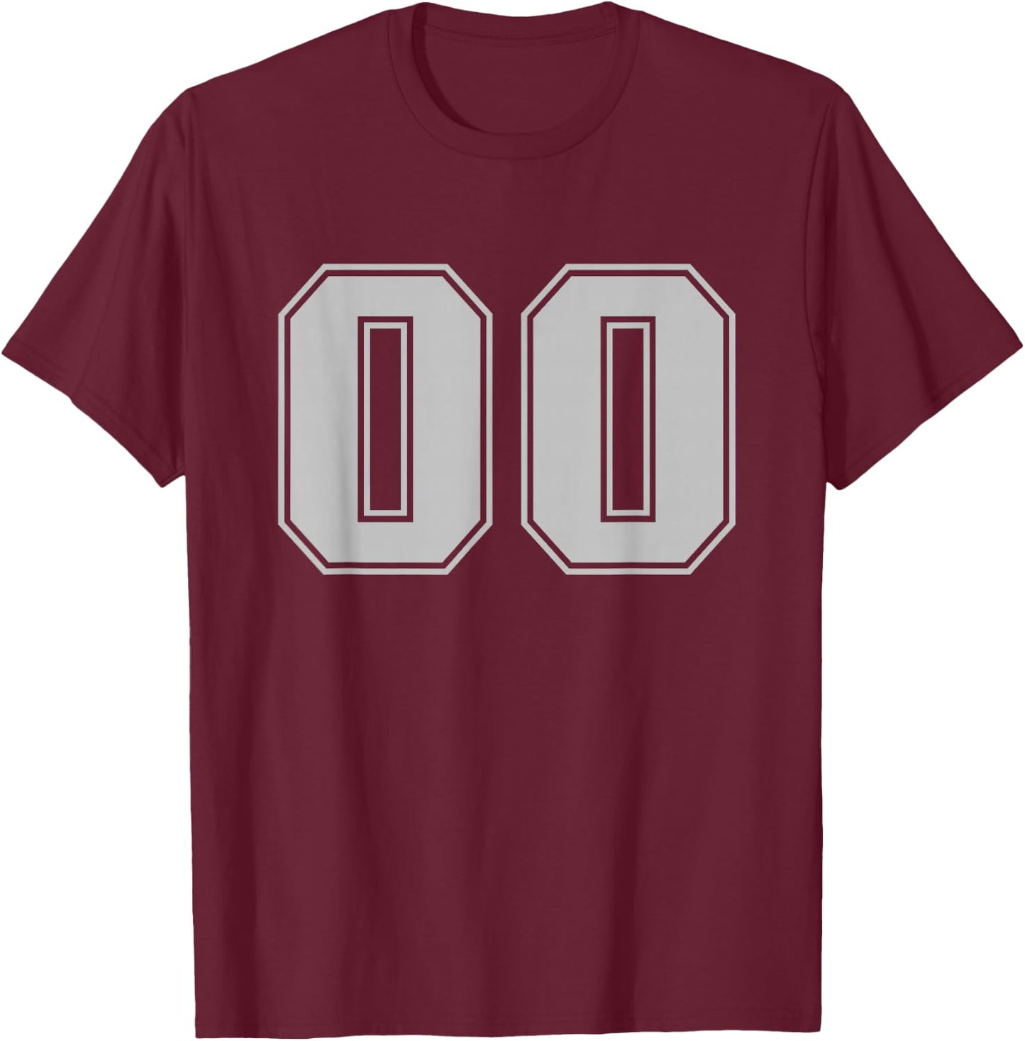 Sport Team Number #00 T-Shirt - T-Shirt | Maroon