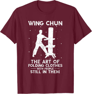 Wing Chun Vintage The Art of Folding Clothes Kung Fu T-Shirt - T-Shirt | Maroon