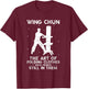 Wing Chun Vintage The Art of Folding Clothes Kung Fu T-Shirt - T-Shirt | Maroon