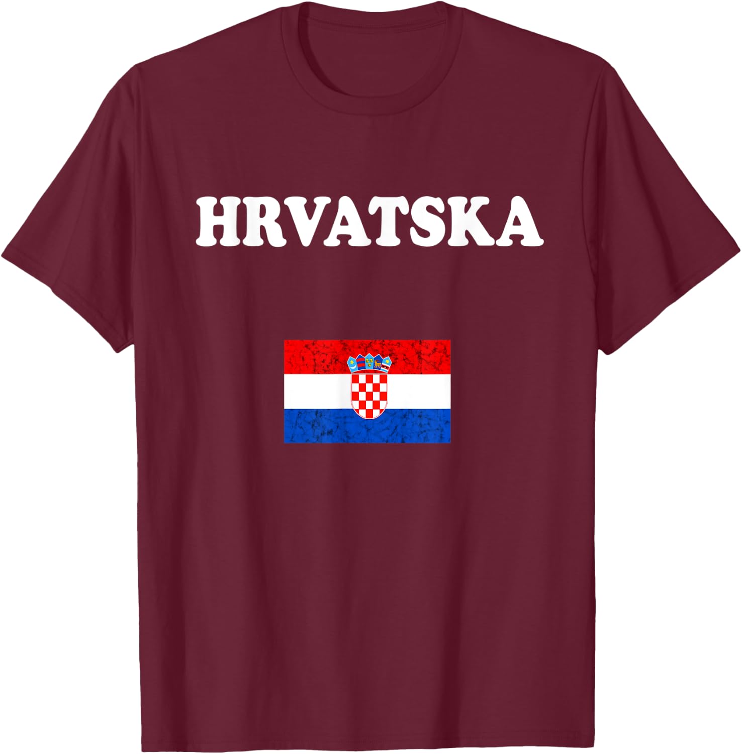 Hrvatska Croatian Pride Croatian Roots Croatian Flag Croatia T-Shirt - T-Shirt | Maroon