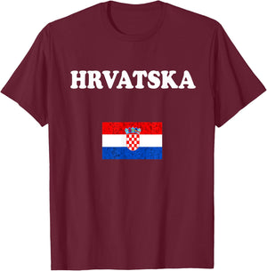 Hrvatska Croatian Pride Croatian Roots Croatian Flag Croatia T-Shirt - T-Shirt | Maroon