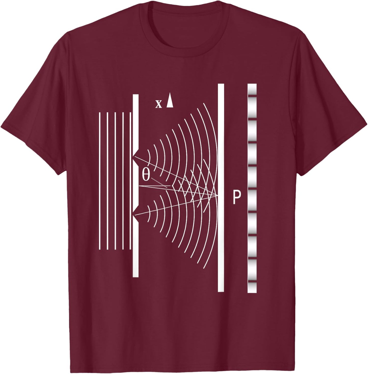 Double Slit Experiment Particle Physics Lover Physicist T-Shirt - T-Shirt | Maroon