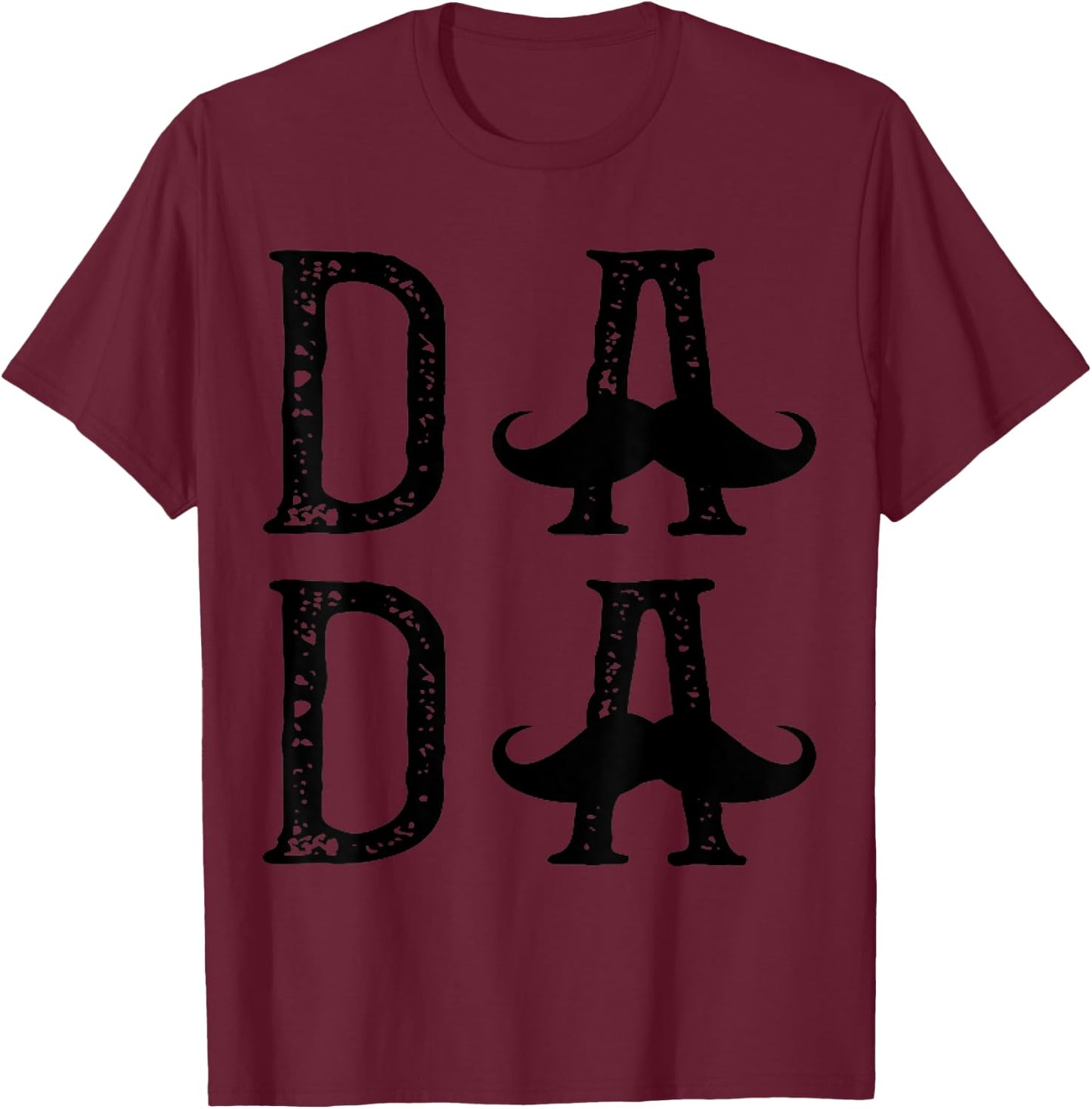 Vintage Dada Mustache Funny Dad Gift T-Shirt - T-Shirt | Maroon
