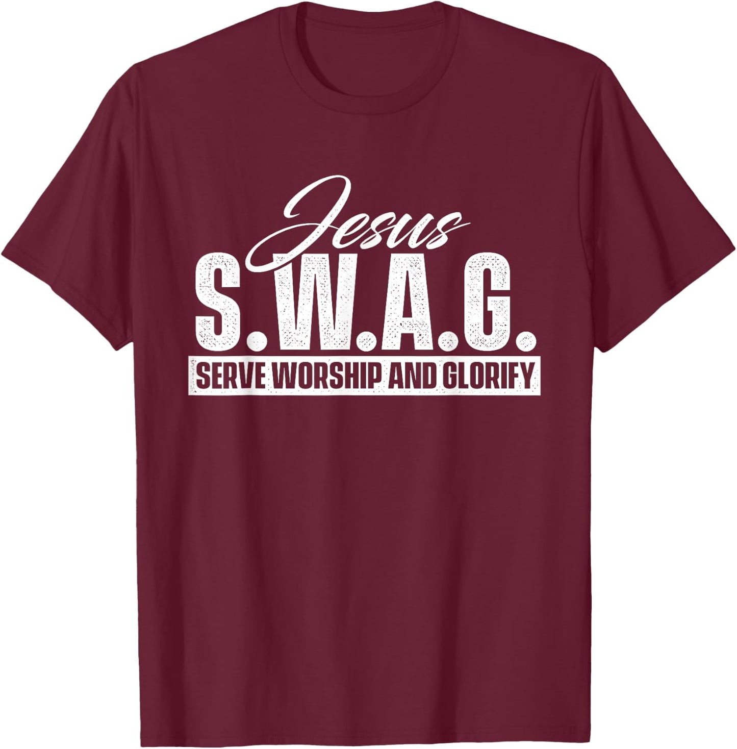 Jesus SWAG - Christian Faith Religious Inspirational Bible T-Shirt - T-Shirt | Maroon