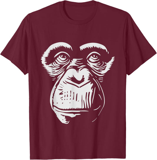 Monkey Face - Primates Wildlife Zoo Animal Lover Zookeeper T-Shirt - T-Shirt | Maroon
