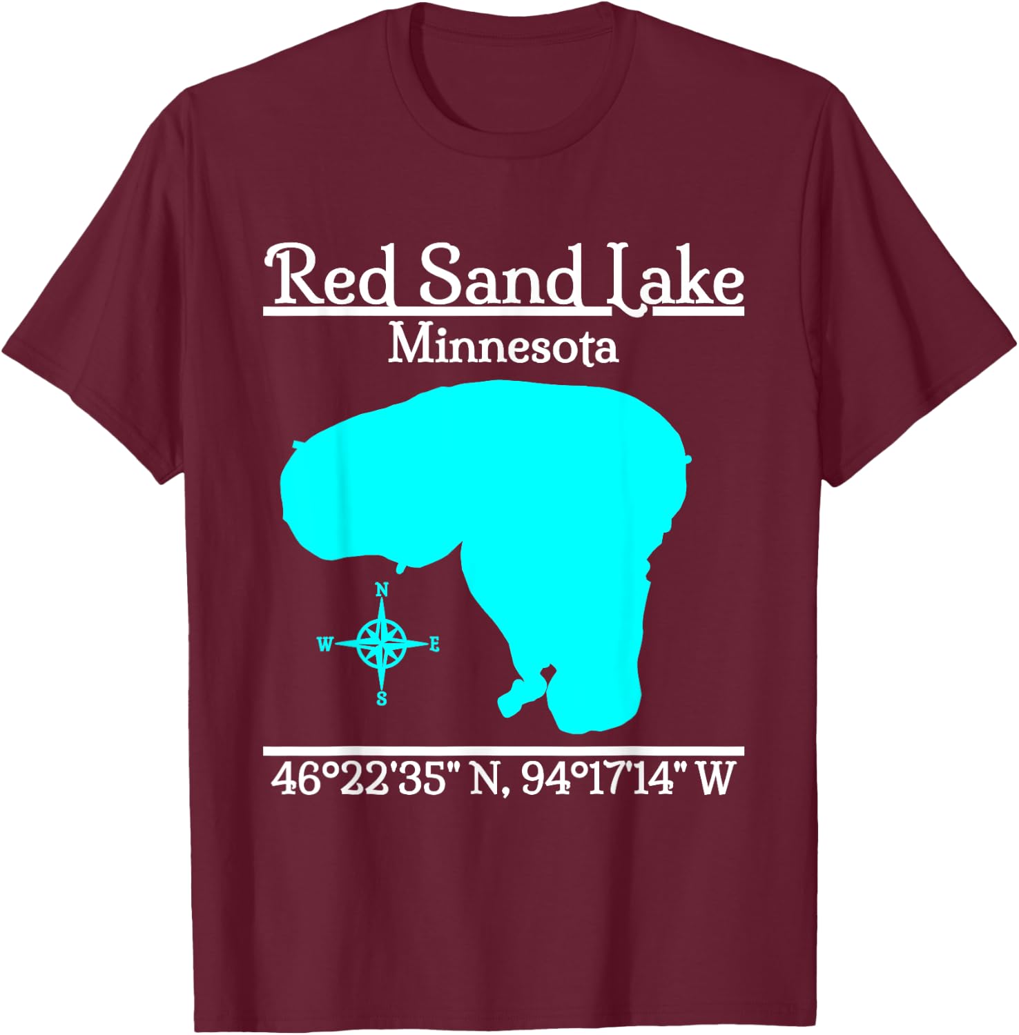 Red Sand Lake, Minnesota T-Shirt - T-Shirt | Maroon