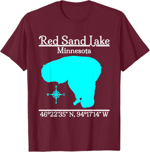 Red Sand Lake, Minnesota T-Shirt - T-Shirt | Maroon