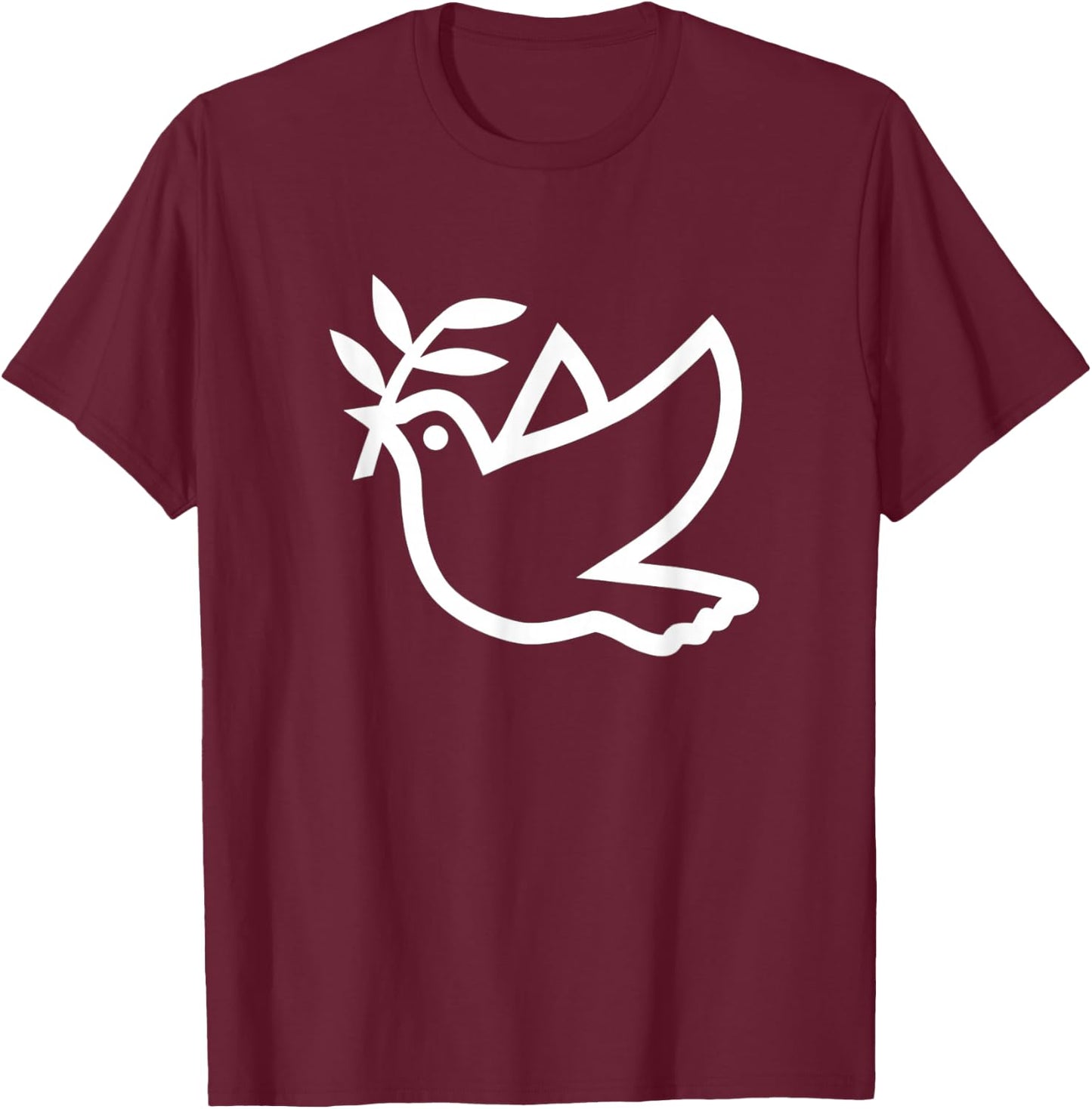 Peace Dove Silhouette Logo T-Shirt - T-Shirt | Maroon