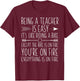 Being A Teacher Is Easy It's Like Riding A Bike Men Women Kids T-Shirt - T-Shirt | Maroon
