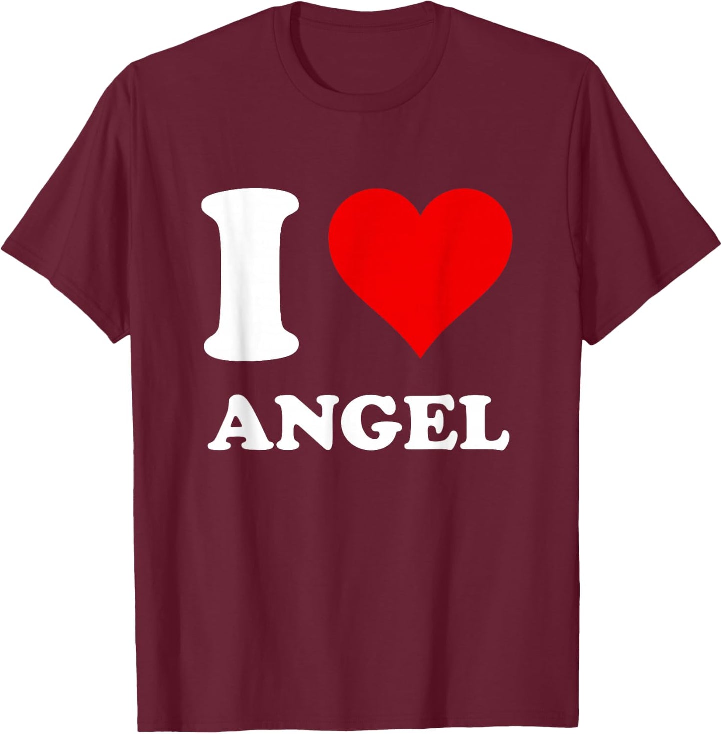 I Love Angel T-Shirt - T-Shirt | Maroon