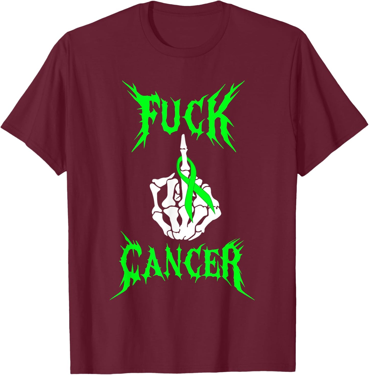 Fuck Cancer Rock Tattoos Warrior Non-Hodgkin Lymphoma Cancer T-Shirt - T-Shirt | Maroon