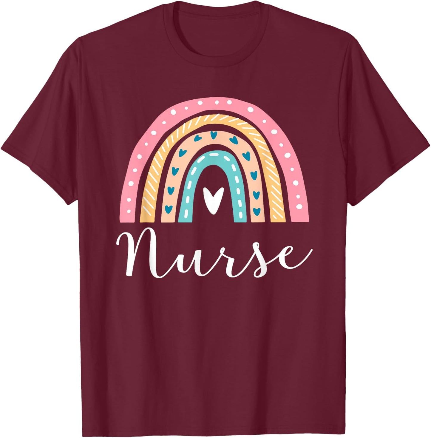 Funny Nurse Rainbow Gifts Nursing T-Shirt - T-Shirt | Maroon