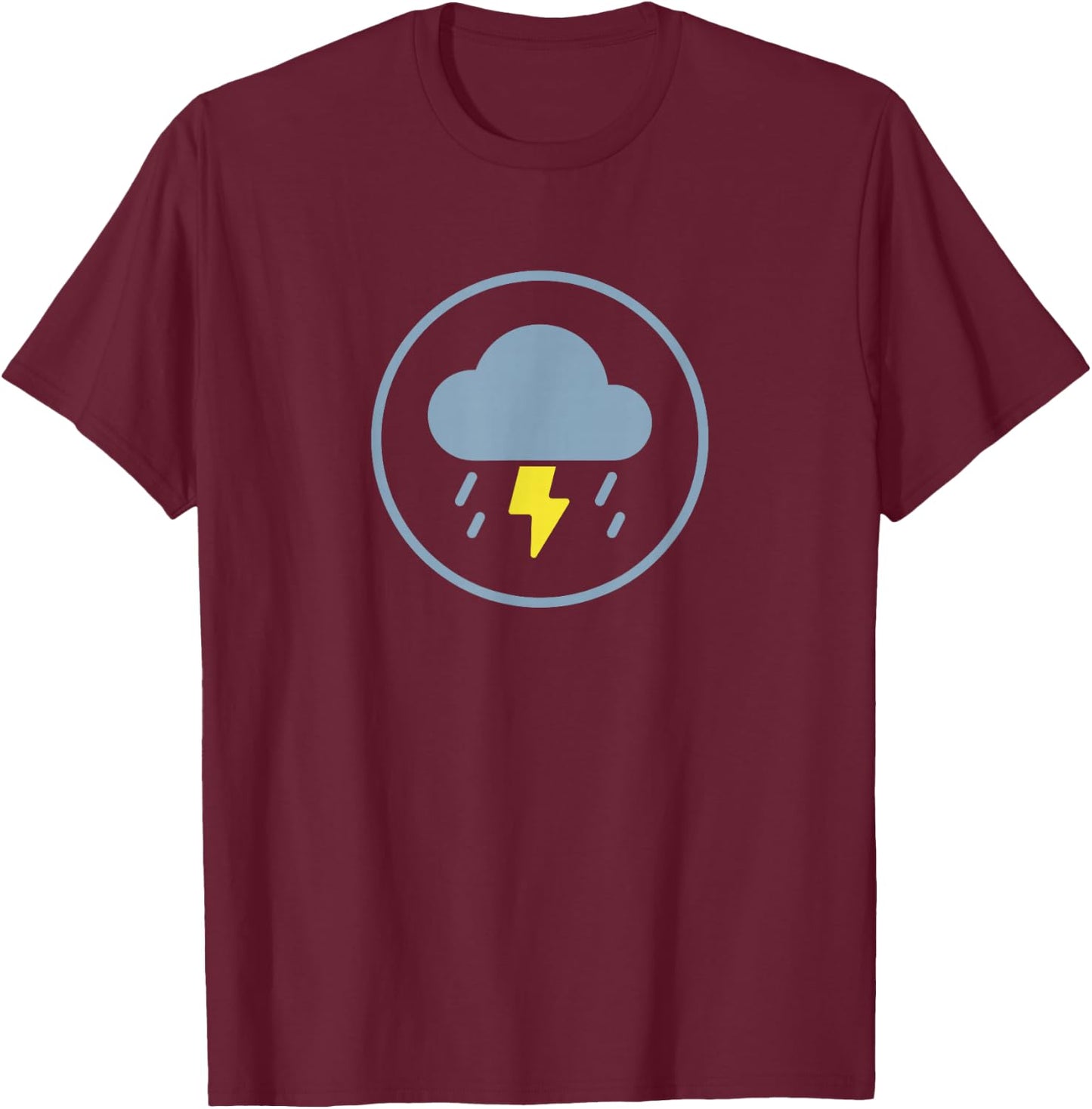 Thunderstorm Lightning Thunder Rain Storm Bad Weather T-Shirt - T-Shirt | Maroon