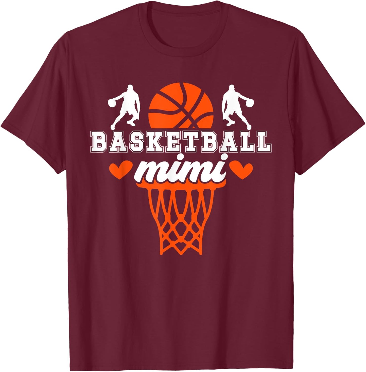 Basketball Mimi Proud Grandma Mimi Of A Basketball Player T-Shirt - T-Shirt | Maroon