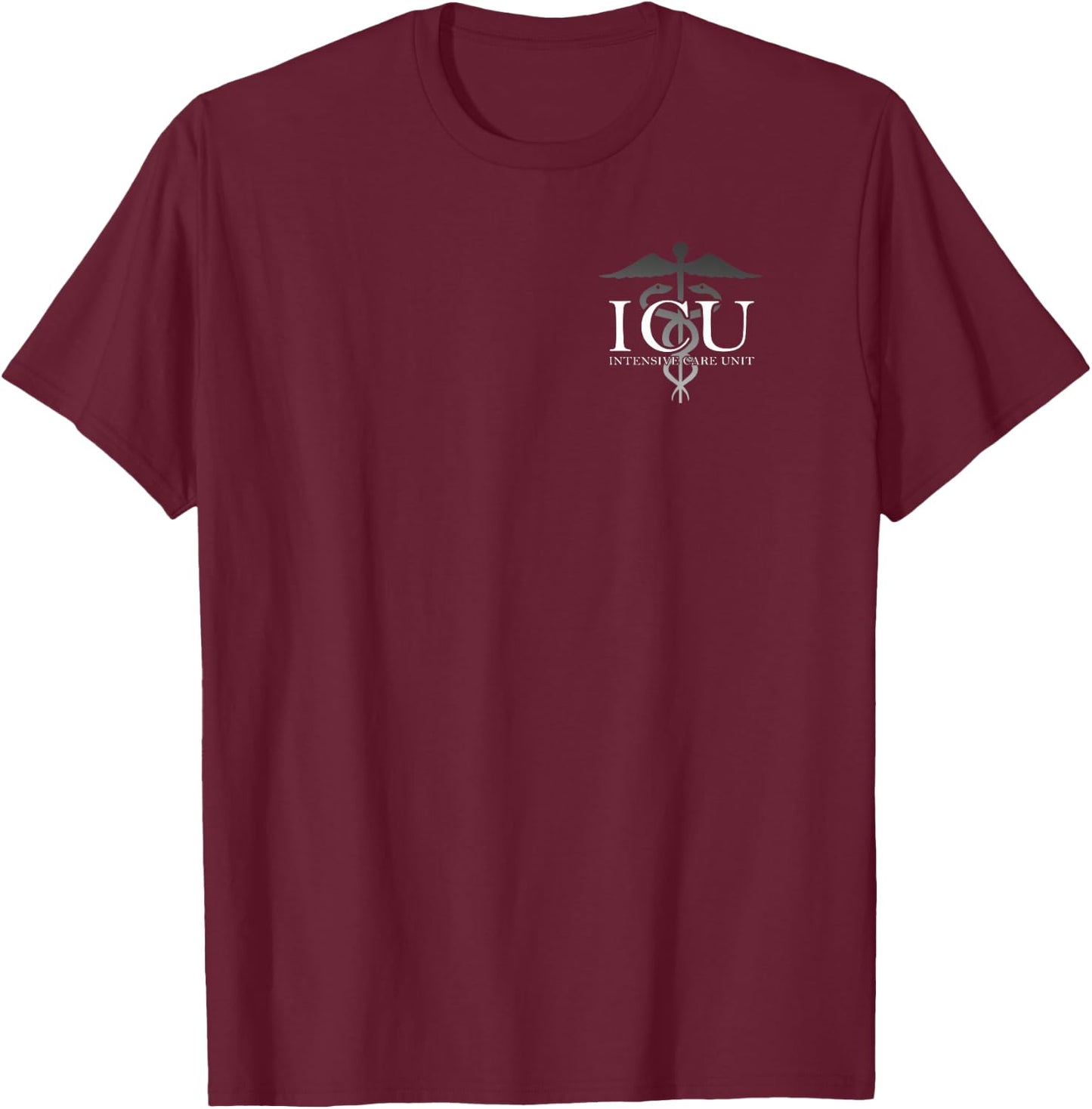 Medical Professional Designs and Gifts - ICU - Black - - Small - Short Sleeve - Modern - Professional - Healthcare Professionals T-Shirt - T-Shirt | Maroon
