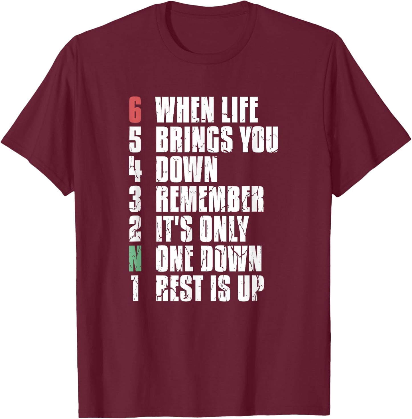 1N23456 Motorcycle Gear Shift Motorcyclist T-Shirt - T-Shirt | Maroon