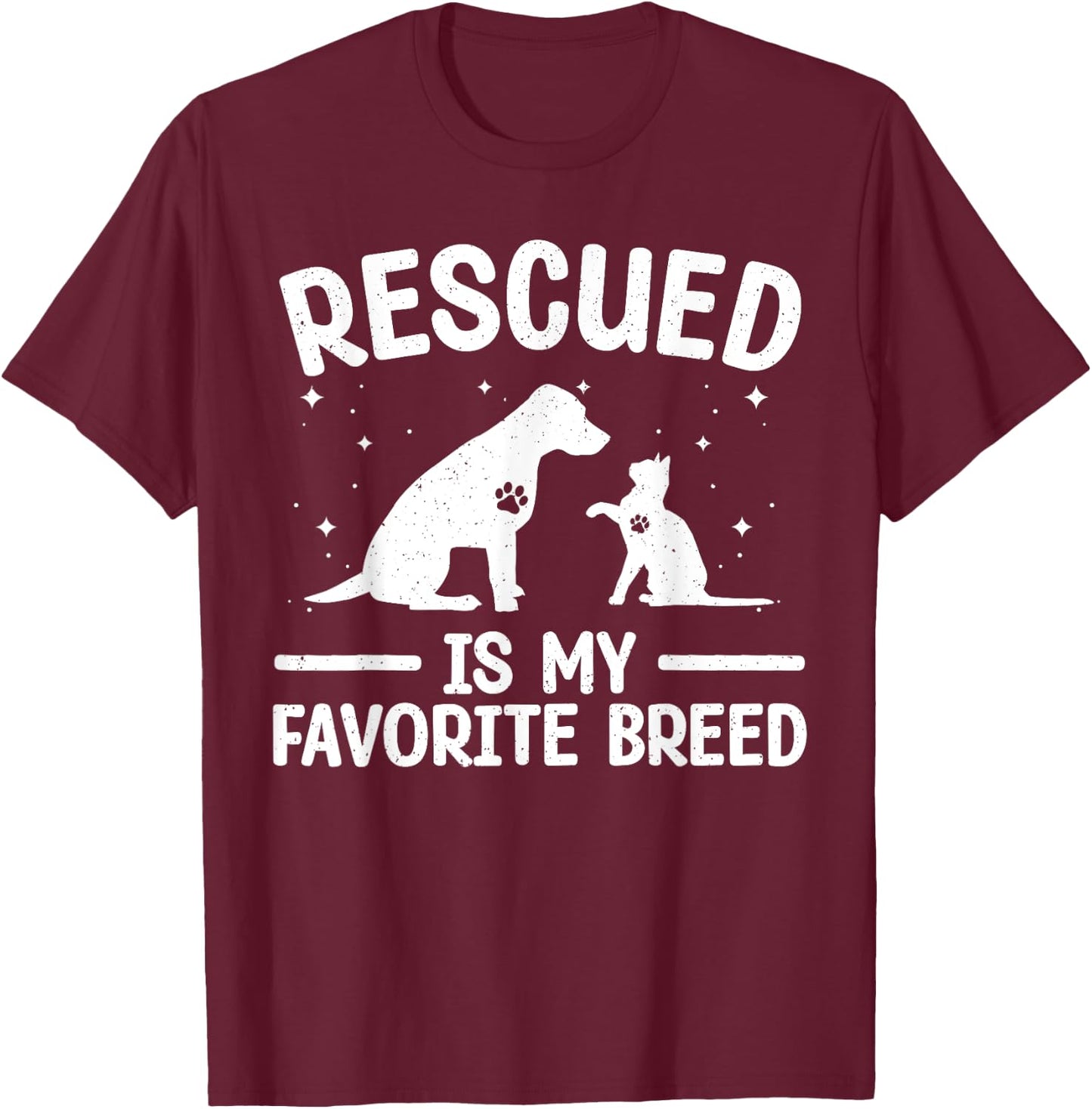 Animal Rescue Art Women Dog Cat Pet Rescuer Lover T-Shirt - T-Shirt | Maroon