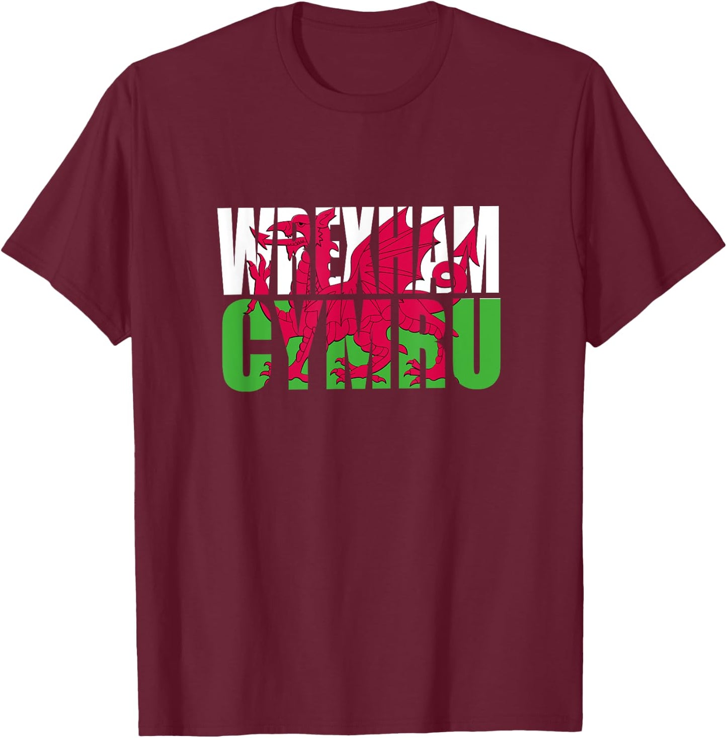 Wrexham Wales Flag Welsh Dragon Men Women Kids Flags Cymru T-Shirt - T-Shirt | Maroon