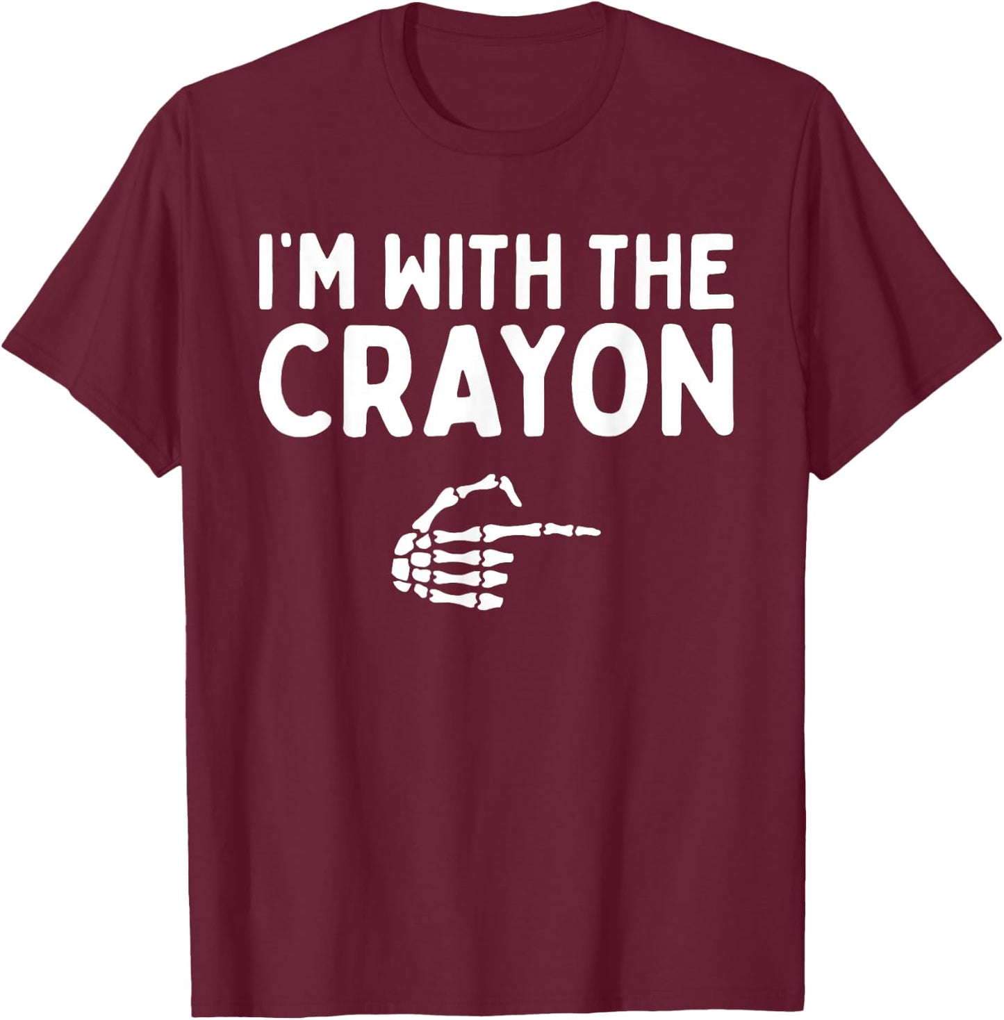 I'm With The Crayon Funny Halloween Costume Matching Couples T-Shirt - T-Shirt | Maroon