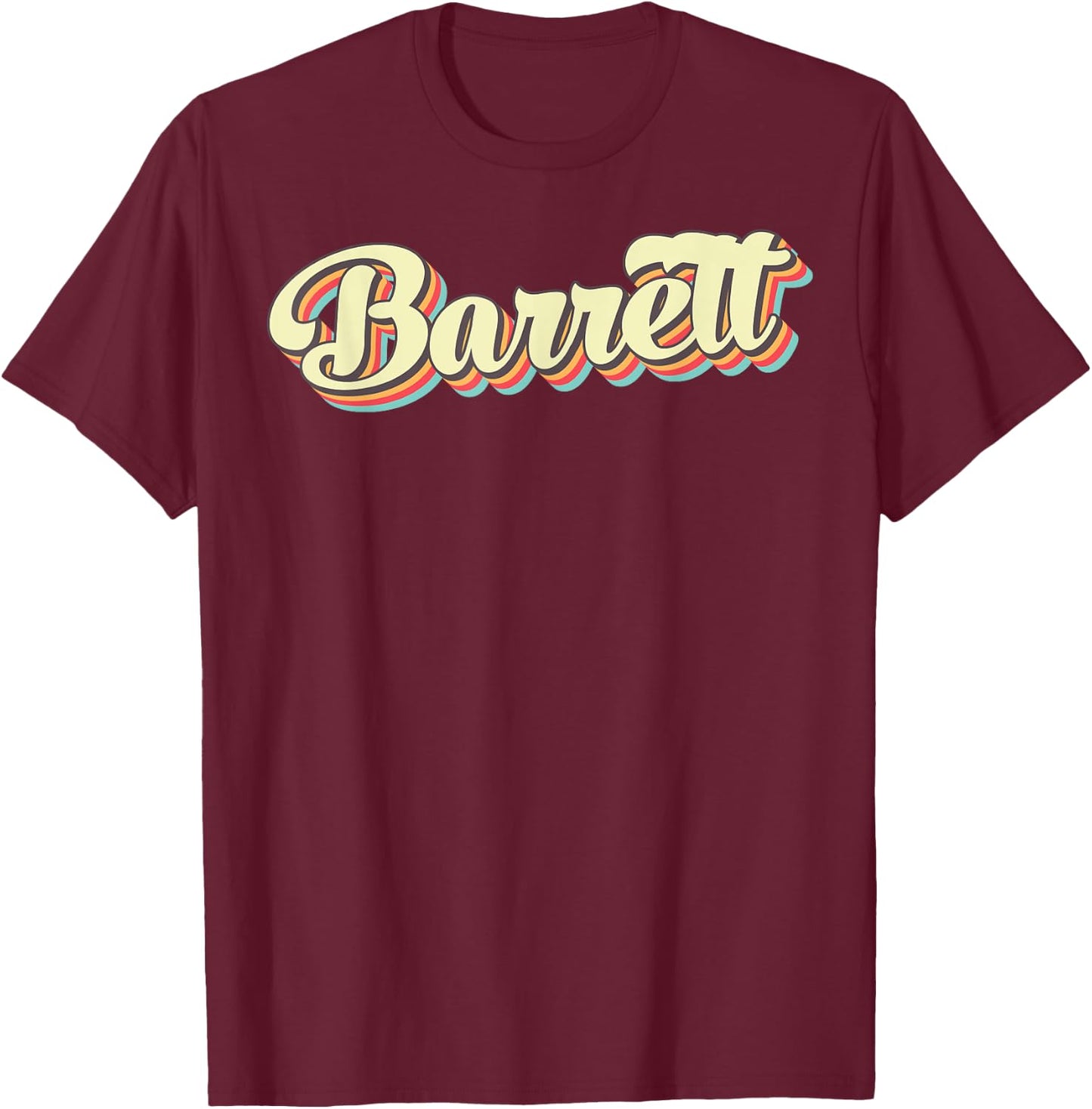 Barrett Retro Art Baseball Font Vintage T-Shirt - T-Shirt | Maroon