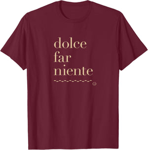 Atelier Gaudard Dolce Far Niente #2 Peace , Black T-Shirt - T-Shirt | Maroon