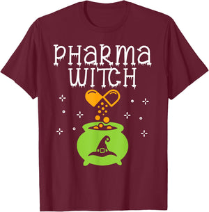 Pharmacy Witch Pharmacist Halloween Costume Pharmacy Pills T-Shirt - T-Shirt | Maroon