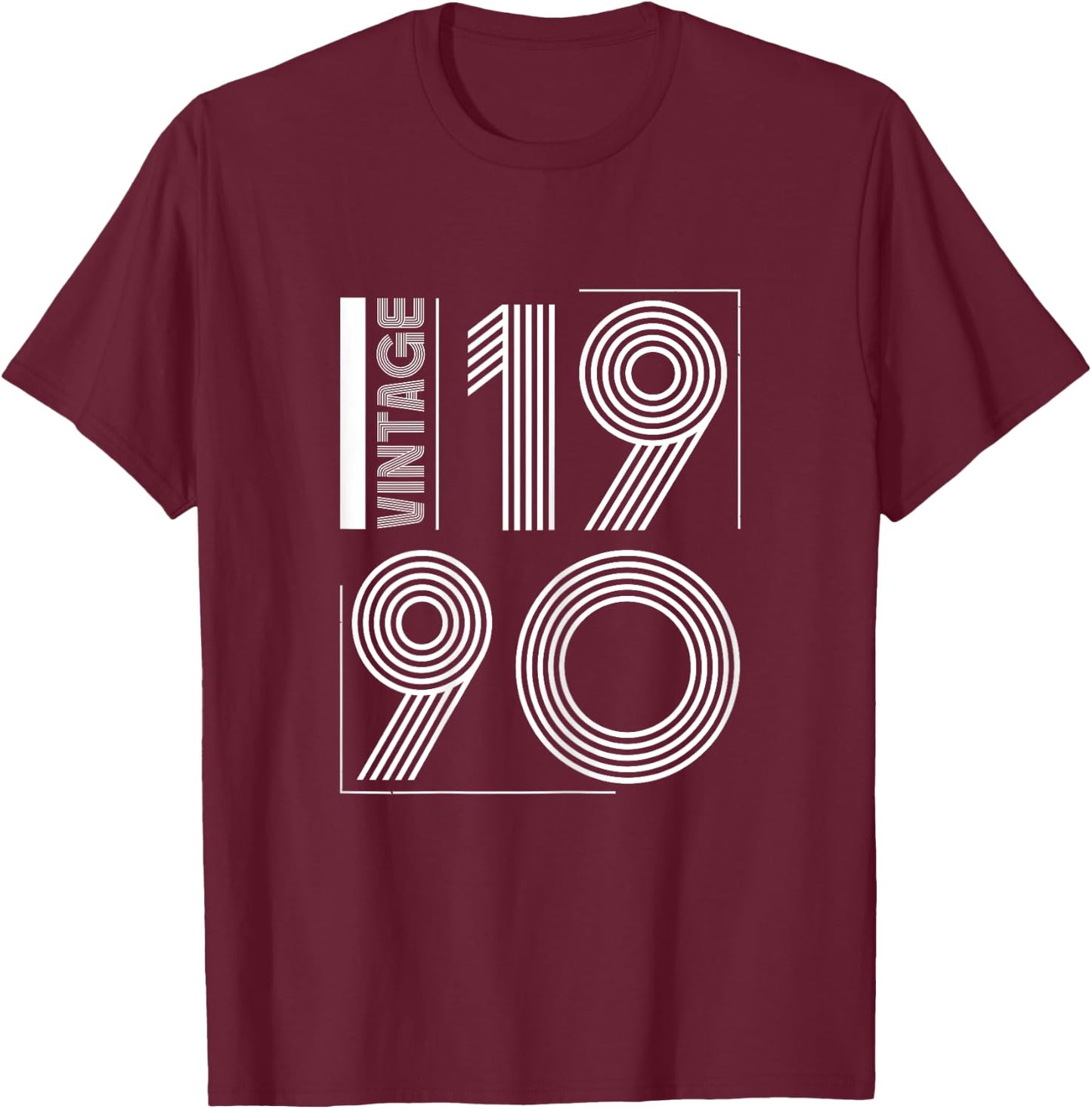 Vintage 1990 T Shirts Retro Funny 1990 Birthday T-Shirt - T-Shirt | Maroon