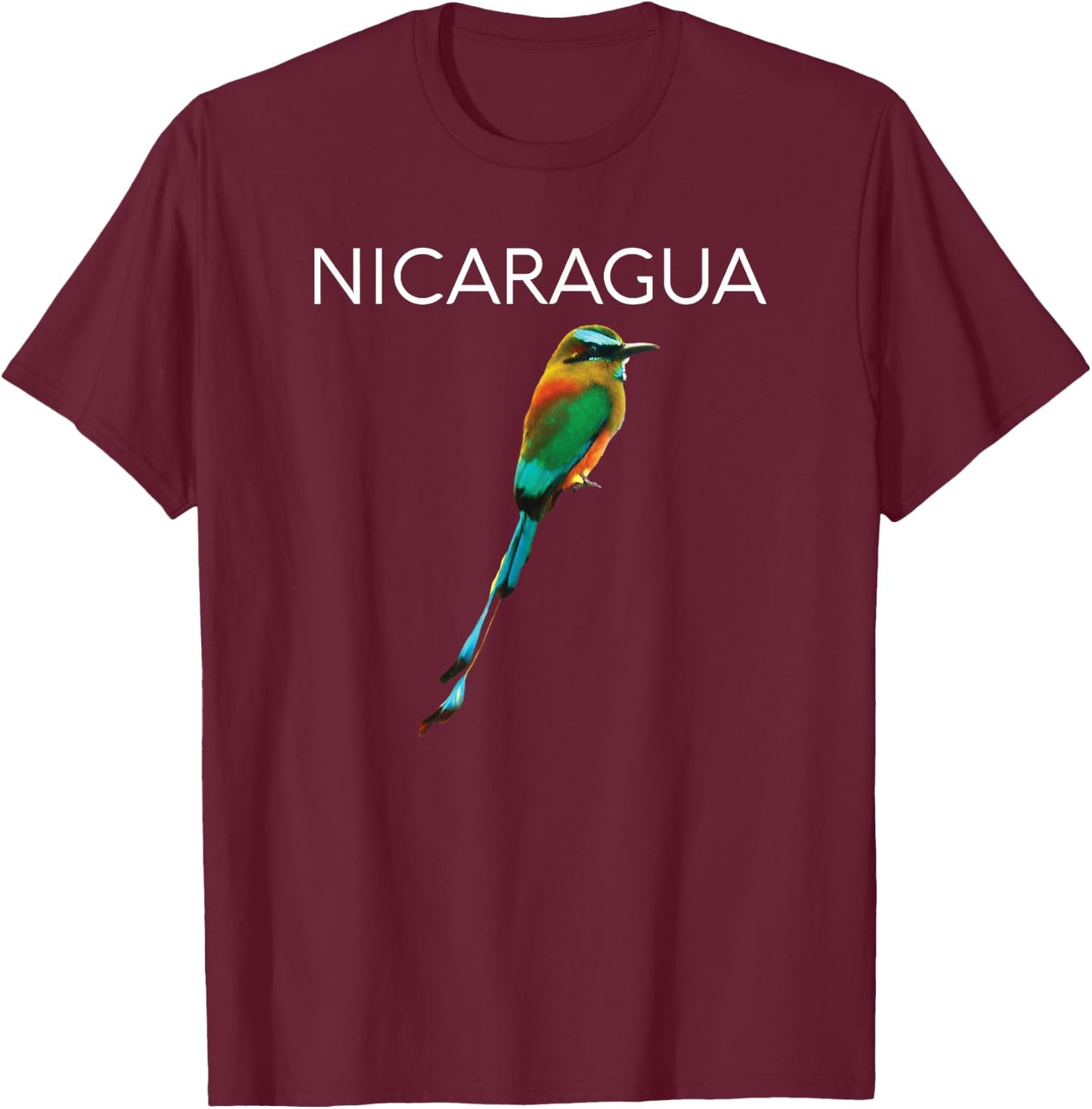 Nicaragua Guardabarranco Nicaraguan Bird Central America T-Shirt - T-Shirt | Maroon