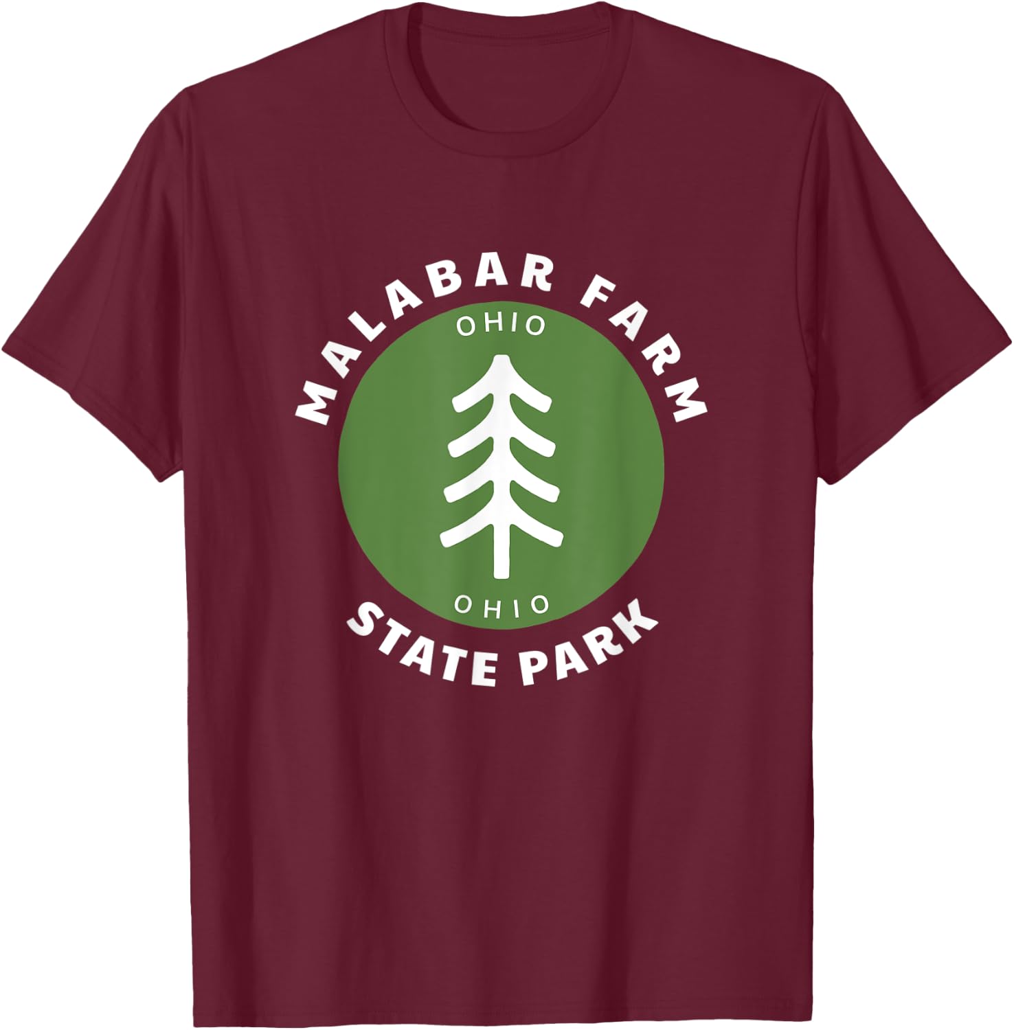 Malabar Farm State Park Ohio OH Tree Outdoors Forest T-Shirt - T-Shirt | Maroon