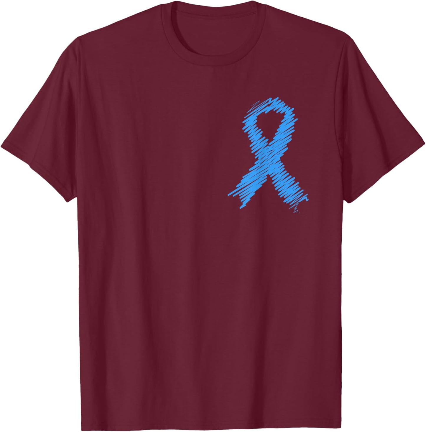 Diabetes Awareness Month Diabetic Blue Love Ribbon T1D T2D T-Shirt - T-Shirt | Maroon