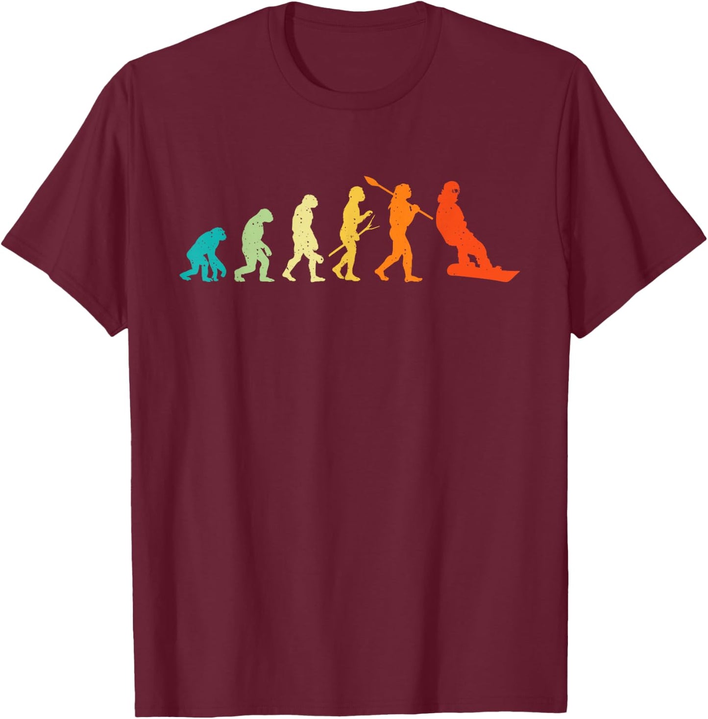 Evolution of Snowboarder - Snowboard Snowboarding Lover T-Shirt - T-Shirt | Maroon