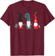 Nordic Christmas Gnomes, Hygge Holiday, Cute Gnomes, Gnome T-Shirt - T-Shirt | Maroon