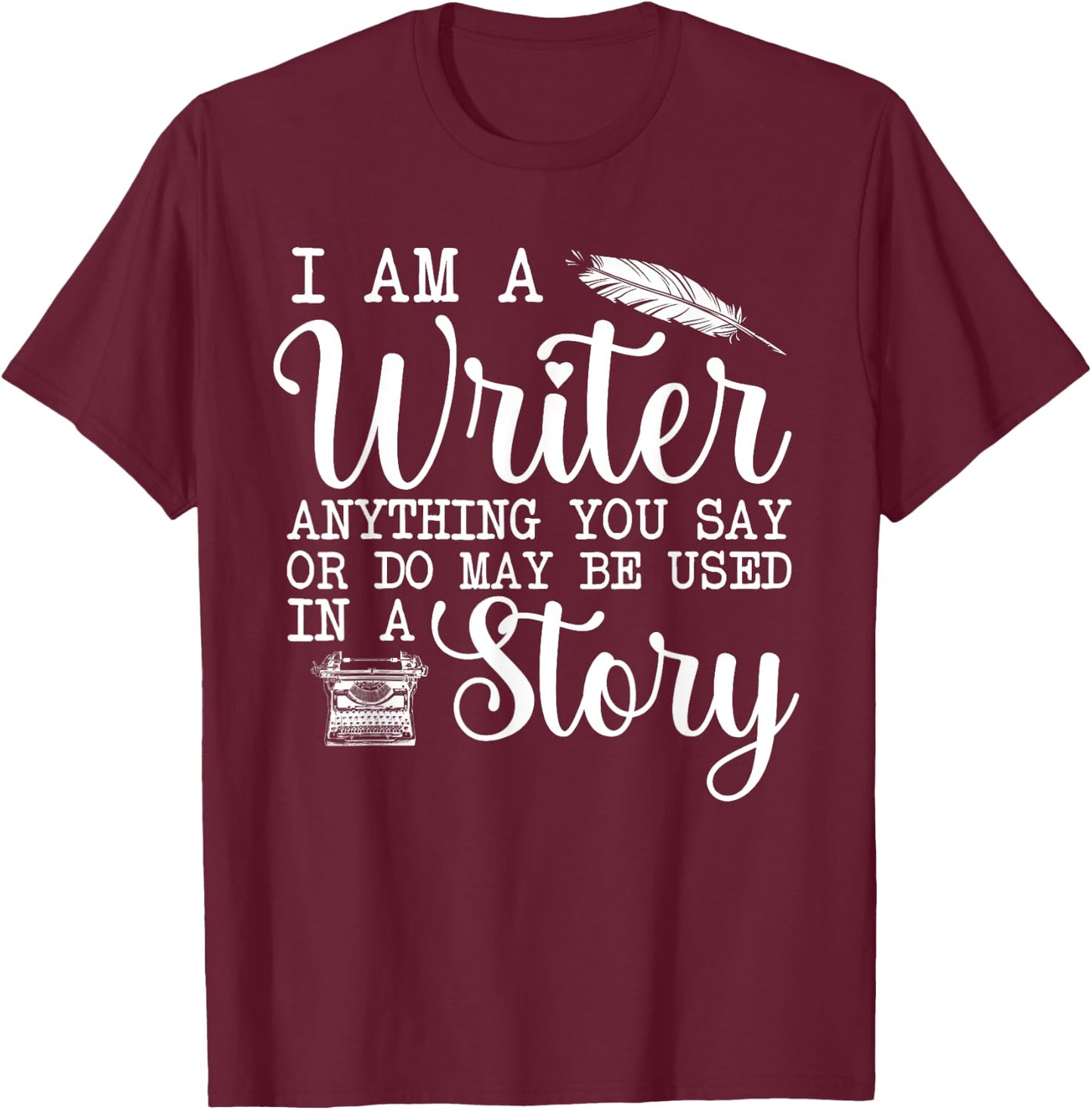 Best Writer Design Women Writer Writing Story Author T-Shirt - T-Shirt | Maroon