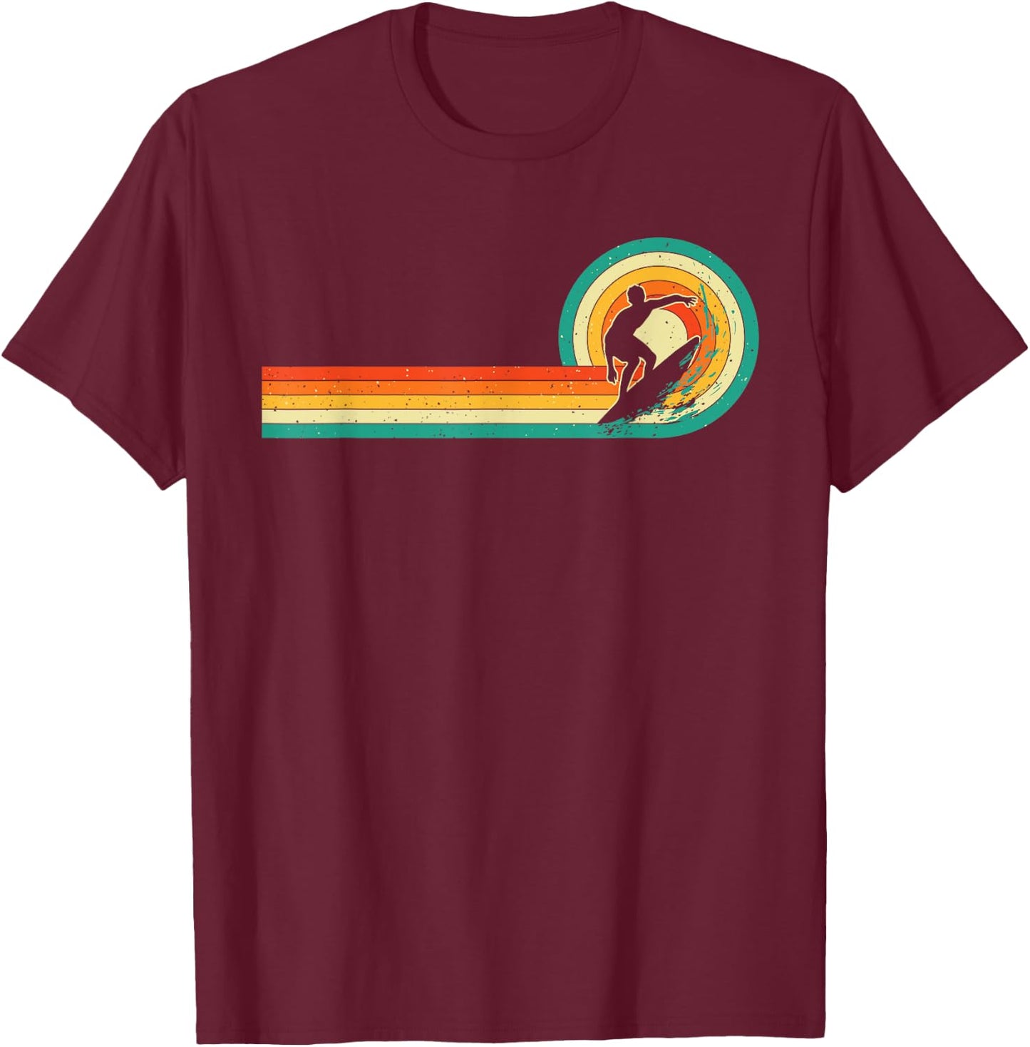 Retro Vintage Surfing Board Lover - Beach Surfboarder Waves Men Women Girls Kids T-Shirt - T-Shirt | Maroon