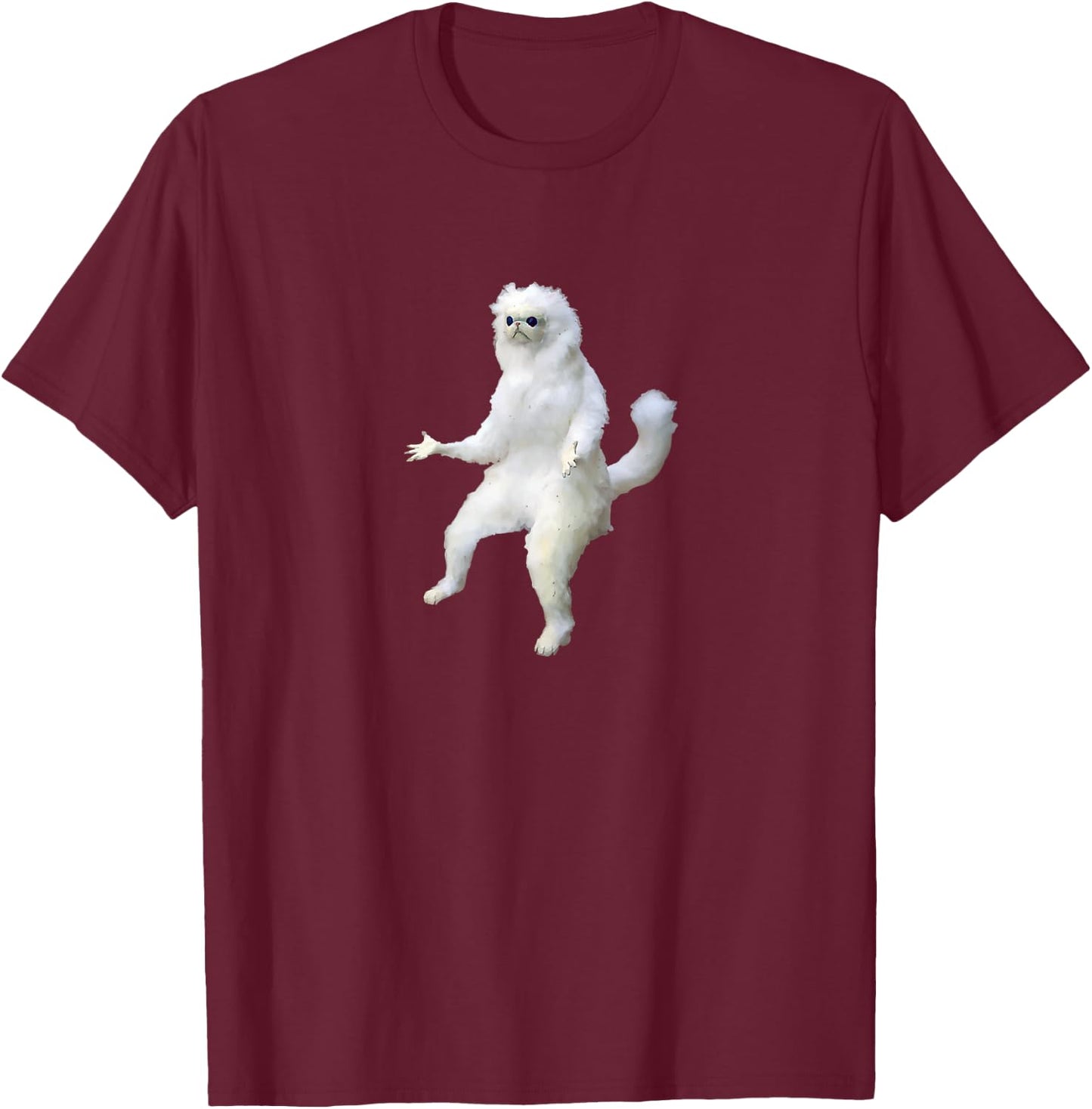 Persian Cat Room Guardian Meme Vital Rending Funny Cat T-Shirt - T-Shirt | Maroon