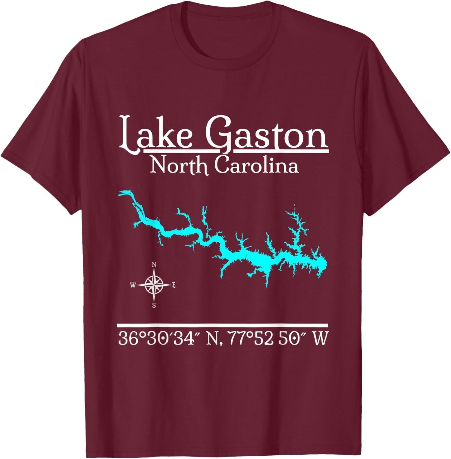 Lake Gaston - North Carolina T-Shirt - T-Shirt | Maroon