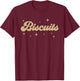 Biscuits Retro Thanksgiving Food Nutrition Matching Family T-Shirt - T-Shirt | Maroon