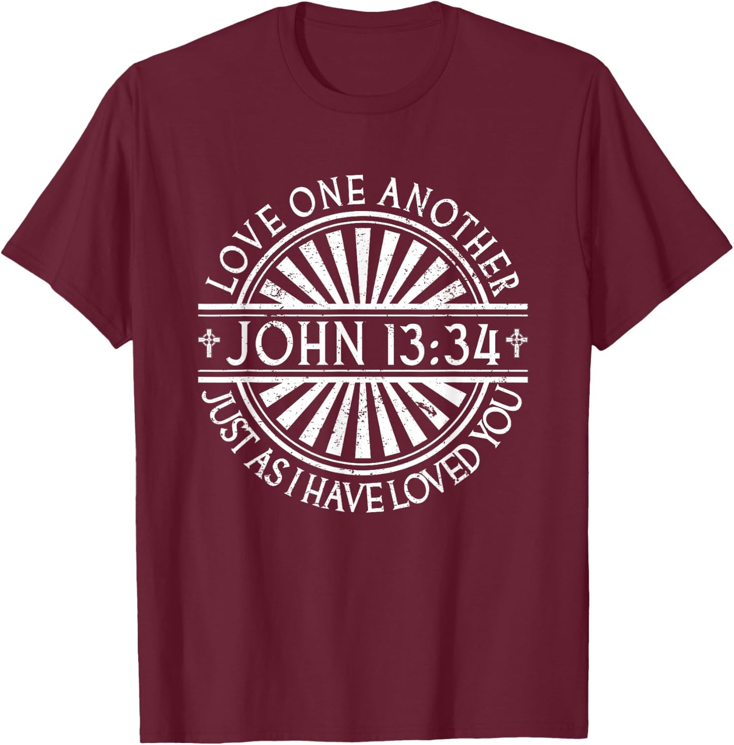 Jesus Bible John 13:34 God Quote Christian Faith T-Shirt - T-Shirt | Maroon