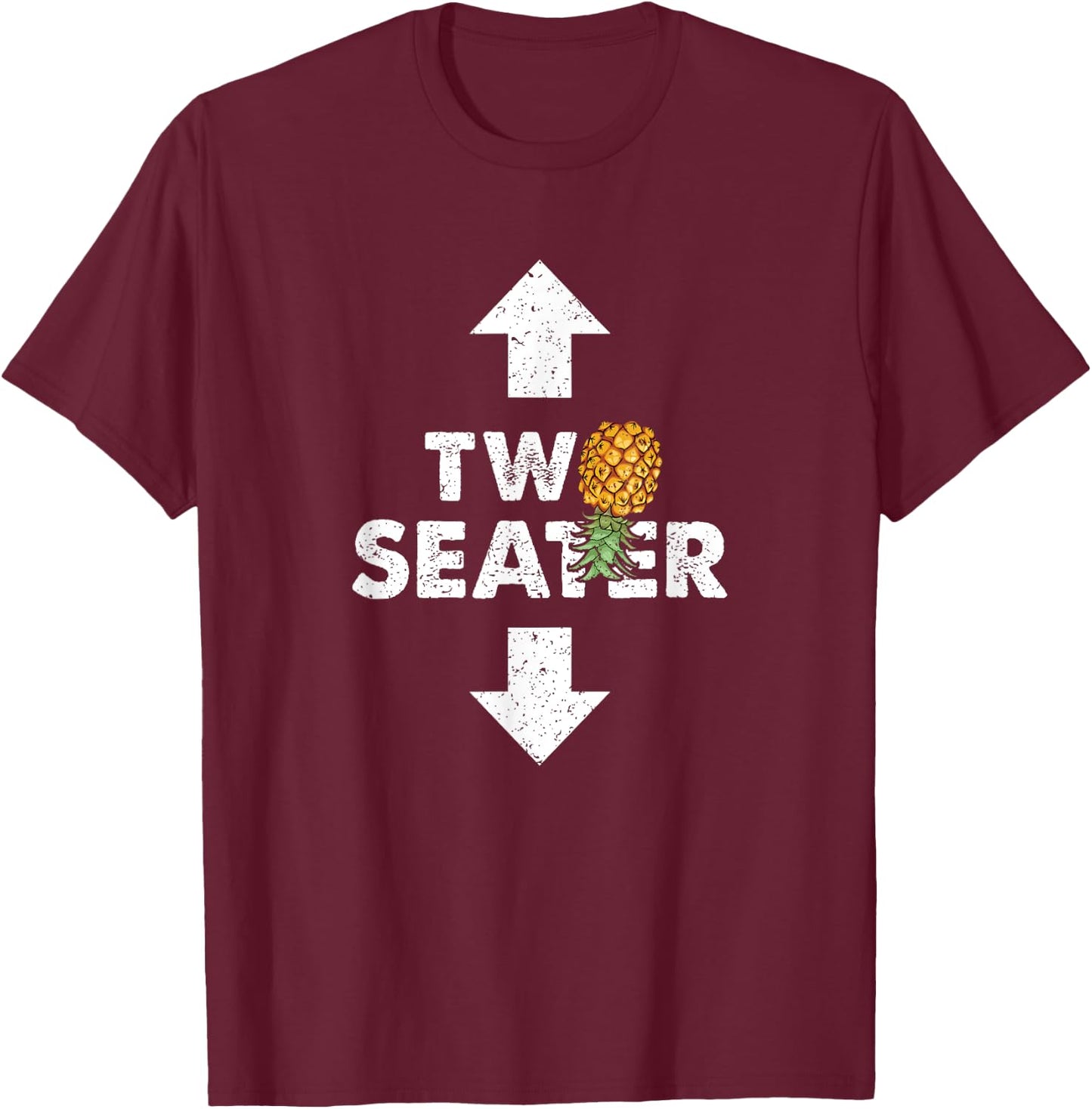 Two Seater Swinger Funny Upside Down Pineapple Swinger T-Shirt - T-Shirt | Maroon