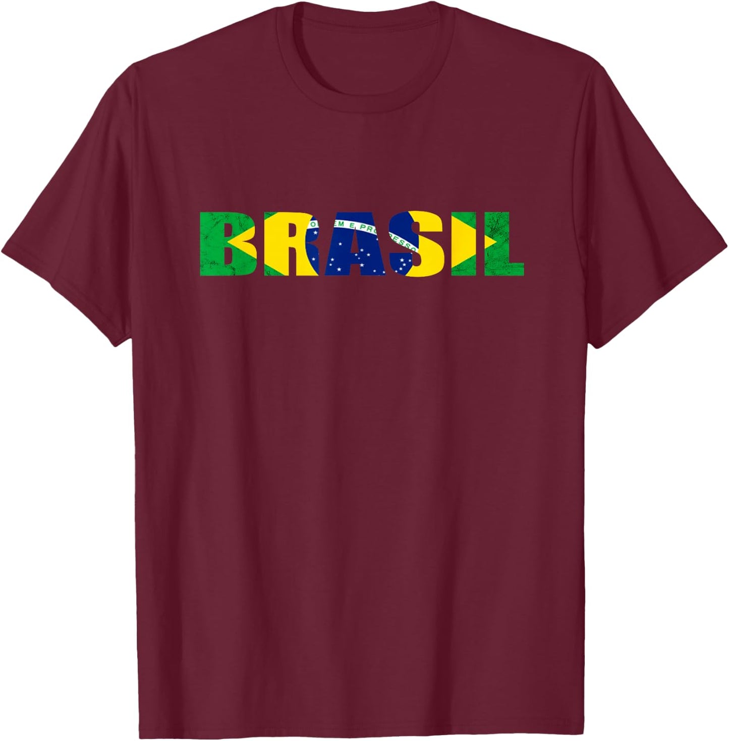 Brasil Brazilian Flag Brazilian Roots Brazilian Pride Brazil T-Shirt - T-Shirt | Maroon