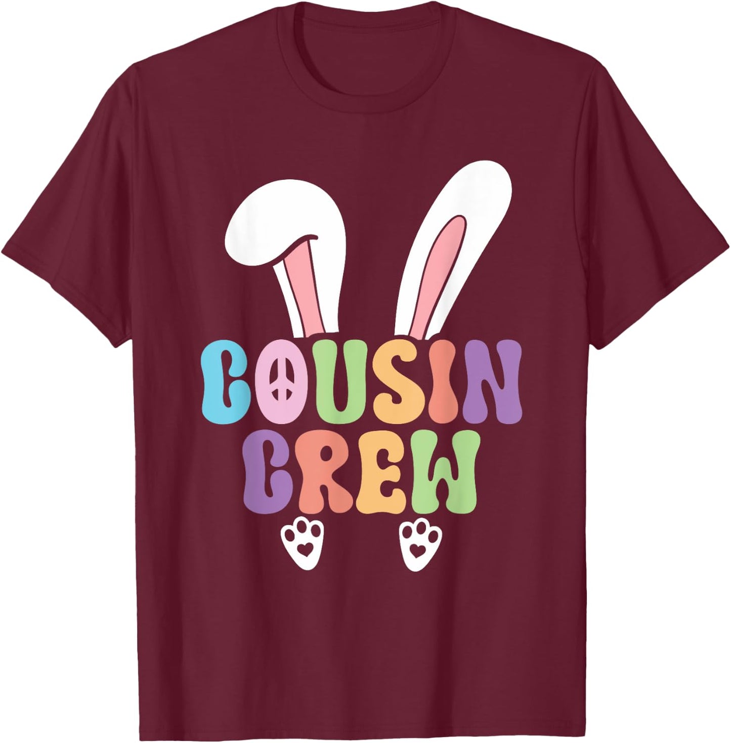 Cousin Crew Easter Bunny Family Matching Toddler Boys Girls T-Shirt - T-Shirt | Maroon