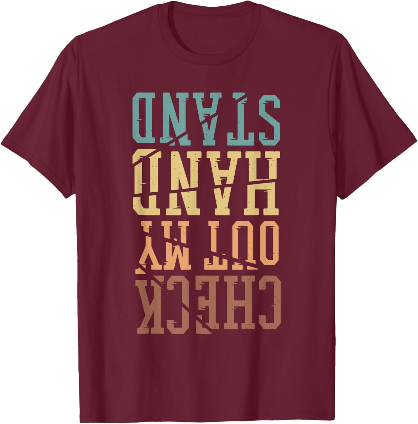 Check Out My Handstand, Retro Vintage Gymnastics and Gymnast T-Shirt - T-Shirt | Maroon