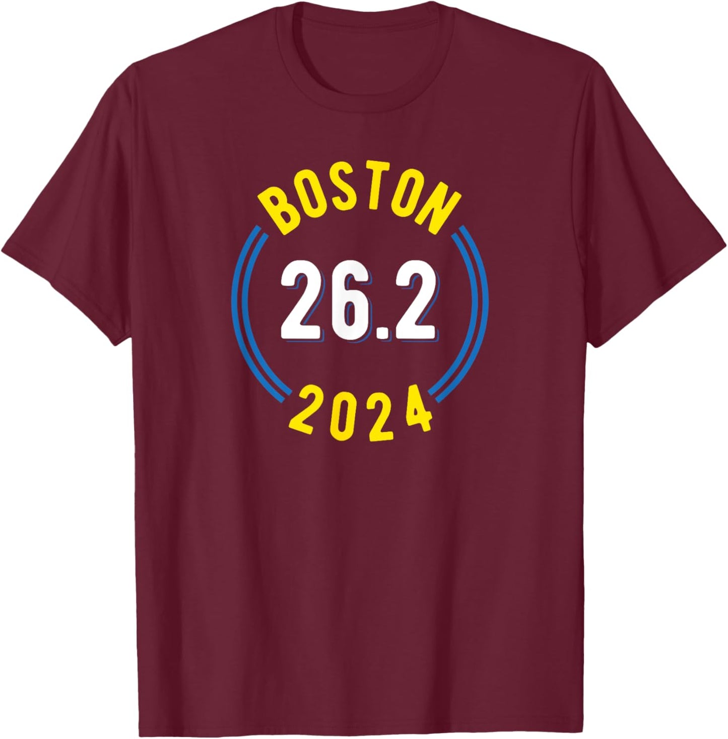 Boston 26.2 2024 Marathon T-Shirt - T-Shirt | Maroon