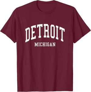 Detroit - Michigan - Throwback Design - Classic T-Shirt - T-Shirt | Maroon
