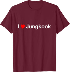 I Heart Jungkook T-Shirt - T-Shirt | Maroon
