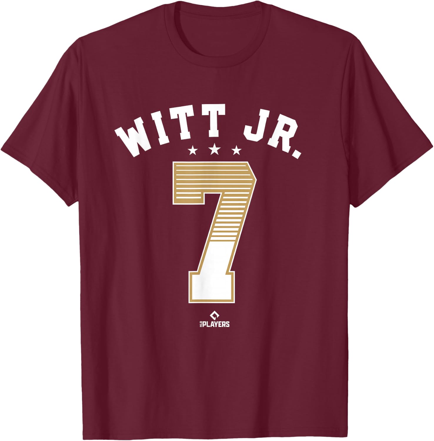Bobby Witt Jr 7 Kansas City MLBPA T-Shirt - T-Shirt | Maroon