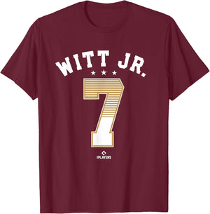 Bobby Witt Jr 7 Kansas City MLBPA T-Shirt - T-Shirt | Maroon