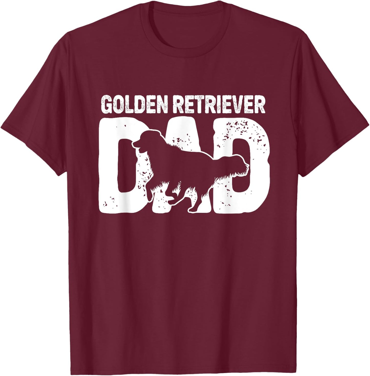 Golden Retriever Dad Dog Golden Dad Lover Dog Owner Father T-Shirt - T-Shirt | Maroon