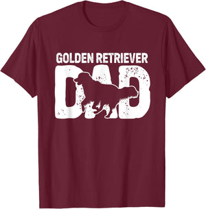 Golden Retriever Dad Dog Golden Dad Lover Dog Owner Father T-Shirt - T-Shirt | Maroon