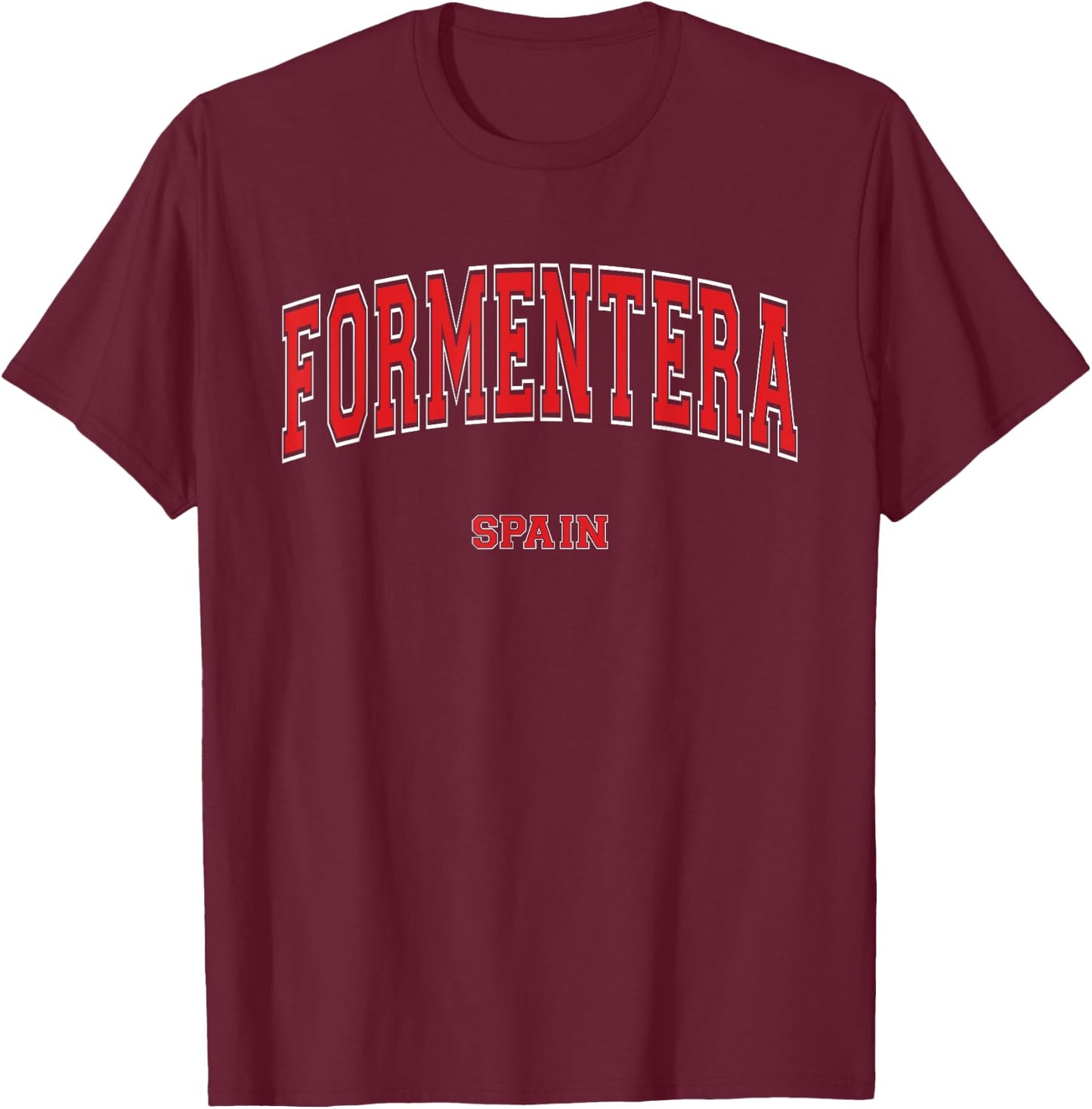 Formentera Spain City T-Shirt - T-Shirt | Maroon
